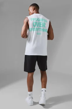 Man Active Progress Over Everything Regular Fit Tank | UK^boohooMAN