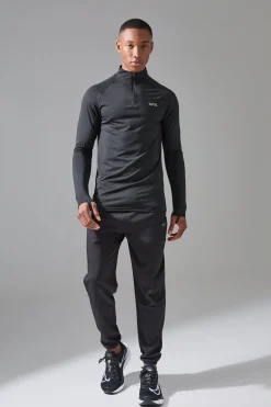 boohooMAN Man Active Quarter Zip And Jogger Tracksuit | UK| Tracksuits
