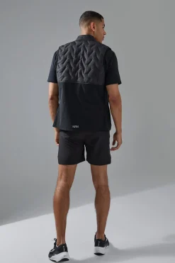 boohooMAN Man Active Quilted Funnel Neck Gilet | UK| Coats & Jackets