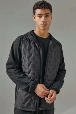 boohooMAN Man Active Quilted Hooded Jacket | UK| Coats & Jackets