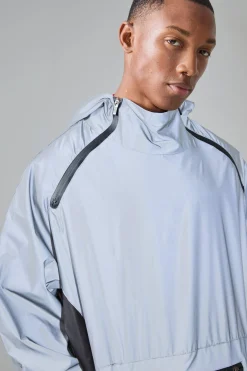 boohooMAN Man Active Reflective Oversized Windbreaker | UK| Coats & Jackets
