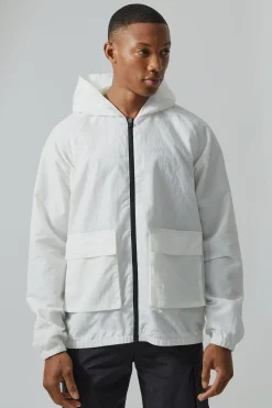 boohooMAN Man Active Ripstop Nylon Utility Windbreaker | UK| Coats & Jackets