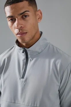 boohooMAN Man Active Shower Resist 1/4 Zip Funnel Neck Windbreaker | UK| Coats & Jackets