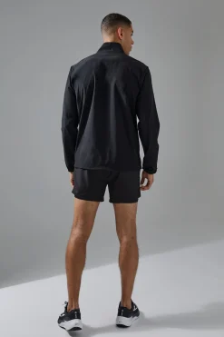 boohooMAN Man Active Shower Resist 1/4 Zip Funnel Neck Windbreaker | UK| Coats & Jackets