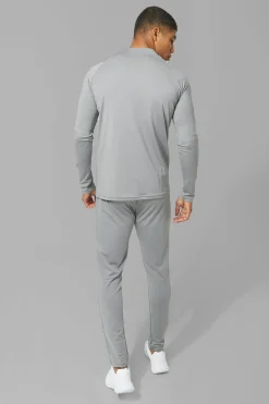 boohooMAN Man Active Skinny Crew Neck 1/4 Zip Tracksuit | UK| Tracksuits