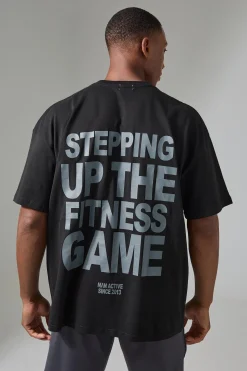 Man Active Stepping Up The Fitness Game Oversized T-shirt | UK^boohooMAN Discount