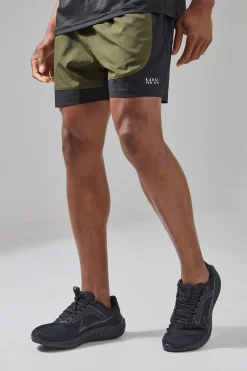 boohooMAN Man Active Stretch Woven Colour Block 5inch Short | UK| Shorts