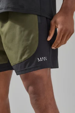 boohooMAN Man Active Stretch Woven Colour Block 5inch Short | UK| Shorts
