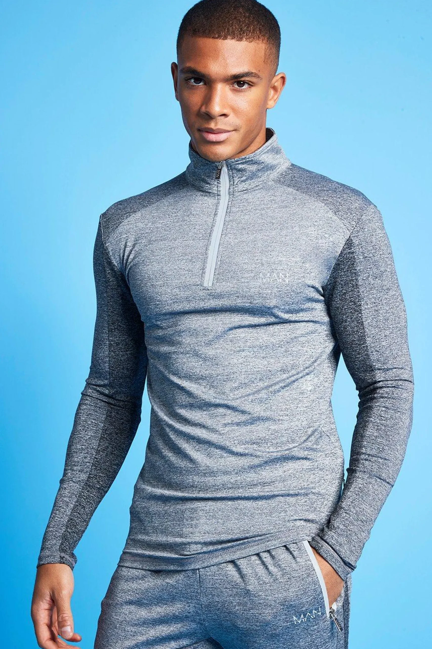 boohooMAN Man Active Tonal 1/4 Zip Tracksuit | UK| Tracksuits