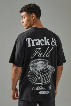 Man Active Track & Field Oversized T-shirt | UK^boohooMAN New
