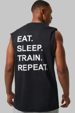 Man Active Train Repeat Regular Fit Tank | UK^boohooMAN Hot