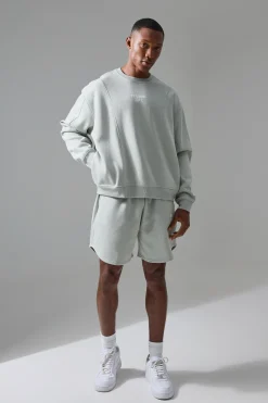 boohooMAN Man Active Training Dept Boxy Sweatshirt Short Tracksuit | UK| Tracksuits