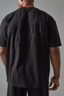 Man Active Training Dept Oversized Embossed T-shirt | UK^boohooMAN Best