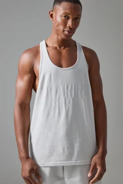 Man Active Training Dept Jersey Reg Fit Stringer Vest | UK^boohooMAN Online