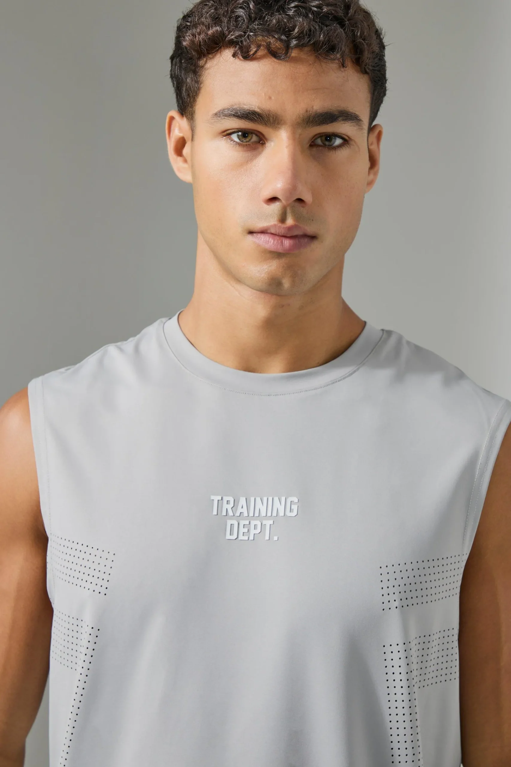 Man Active Training Dept Perforated Performance Tank | UK^boohooMAN