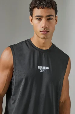 Man Active Training Dept Perforated Performance Tank | UK^boohooMAN New