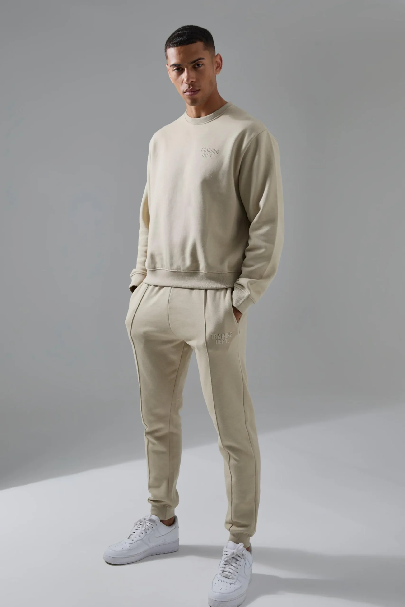 boohooMAN Man Active Training Dept Boxy Sweatshirt & Slim Jogger Tracksuit | UK| Tracksuits