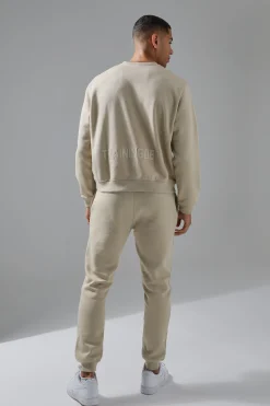 boohooMAN Man Active Training Dept Boxy Sweatshirt & Slim Jogger Tracksuit | UK| Tracksuits