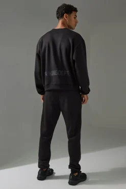 boohooMAN Man Active Training Dept Boxy Sweatshirt & Slim Jogger Tracksuit | UK| Tracksuits