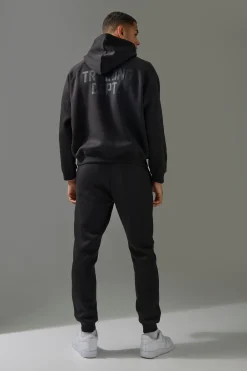 boohooMAN Man Active Training Dept Boxy Hoodie & Slim Jogger Tracksuit | UK| Tracksuits