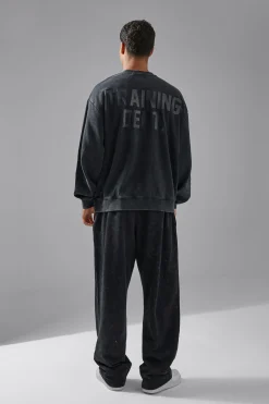 boohooMAN Man Active Training Dept Washed Boxy Sweatshirt | UK| Hoodies & Sweatshirts