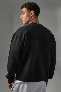 boohooMAN Man Active Training Dept Boxy Embossed Sweatshirt | UK| Hoodies & Sweatshirts