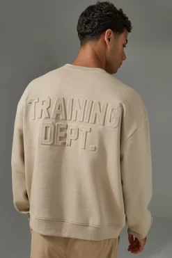 boohooMAN Man Active Training Dept Boxy Embossed Sweatshirt | UK| Hoodies & Sweatshirts