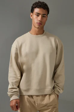 boohooMAN Man Active Training Dept Boxy Embossed Sweatshirt | UK| Hoodies & Sweatshirts