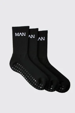 boohooMAN Man Active Training Grip Crew 3 Pack Socks | UK| Underwear & Socks|Underwear & Socks