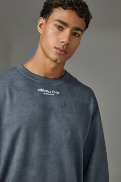 boohooMAN Man Active Washed Graphic Boxy Sweatshirt | UK| Hoodies & Sweatshirts