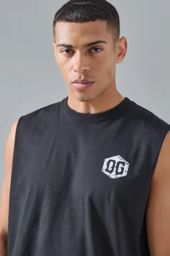 Man Active X OG Gym Drop Arm Oversized Tank | UK^boohooMAN New