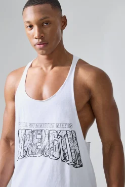 Man Active X Og Gym Reg Fit Stringer Vest | UK^boohooMAN Sale