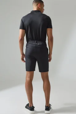 Man Active Zip Golf Slim Fit Polo | UK^boohooMAN Outlet