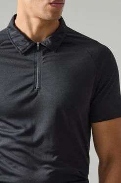 Man Active Zip Golf Slim Fit Polo | UK^boohooMAN Outlet