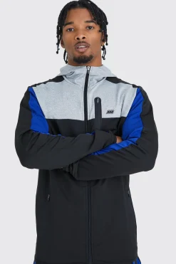 boohooMAN Man Active Zip Through Panel Hoodie | UK| Hoodies & Sweatshirts