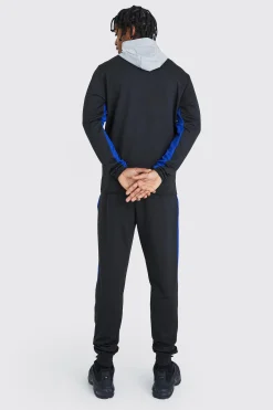 boohooMAN Man Active Zip Through Panel Hoodie | UK| Hoodies & Sweatshirts