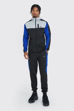 boohooMAN Man Active Zip Through Panel Hoodie | UK| Hoodies & Sweatshirts