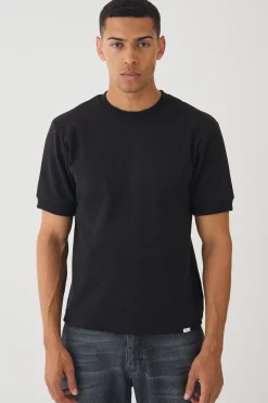 Man Boxy Heavy Interlock Ribbed Cuff T-shirt | UK^boohooMAN Hot