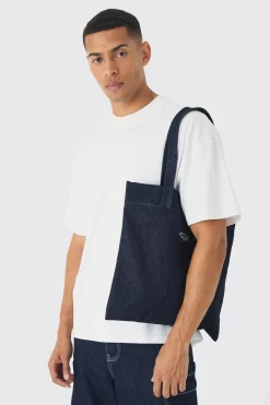 boohooMAN Man Branded Denim Tote Bag | UK| Bags & Wallets