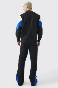 boohooMAN Man Colour Block Extended Neck Sweatshirt | UK| Hoodies & Sweatshirts