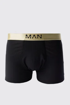 boohooMAN Man Dash Gold Waistband Boxers In | UK| Underwear & Socks|Underwear & Socks