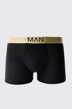 boohooMAN Man Dash Gold Waistband Boxers In | UK| Underwear & Socks|Underwear & Socks