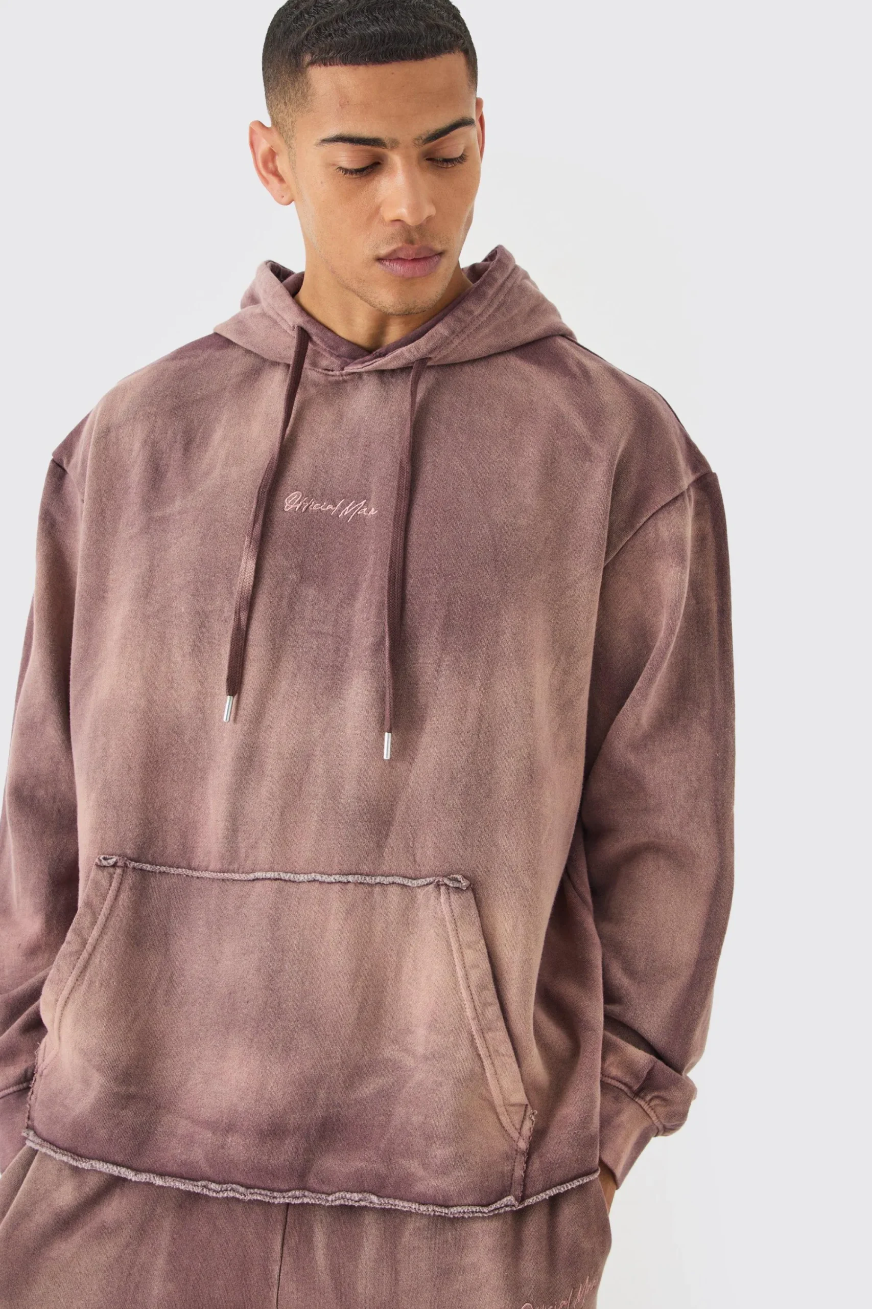 boohooMAN Man Embroidery Oversized Sun Bleached Wash Hoodie | UK| Hoodies & Sweatshirts