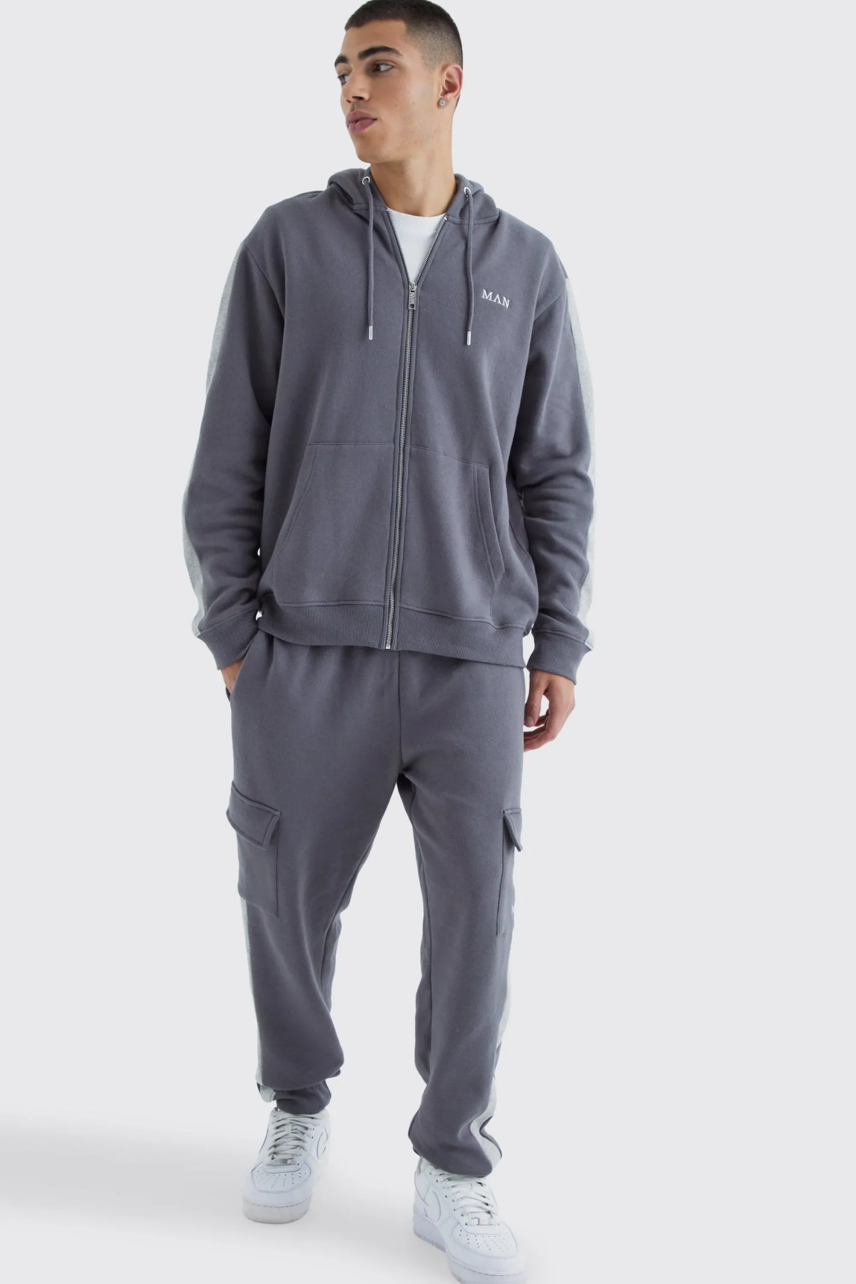 boohooMAN Man Gold Hoodie And Cargo Jogger Set | UK| Tracksuits