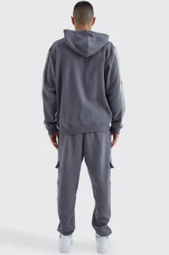 boohooMAN Man Gold Hoodie And Cargo Jogger Set | UK| Tracksuits