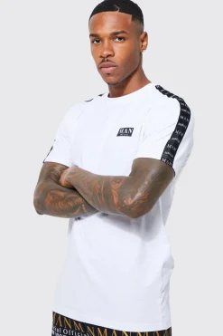 Man Gold Slim Fit Tape T-shirt | UK^boohooMAN New