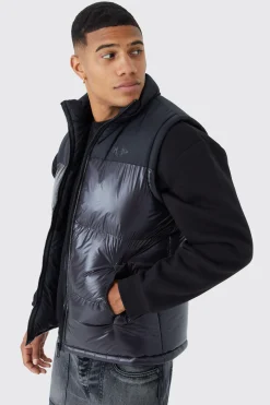 boohooMAN Man High Shine Colour Block Gilet | UK| Coats & Jackets