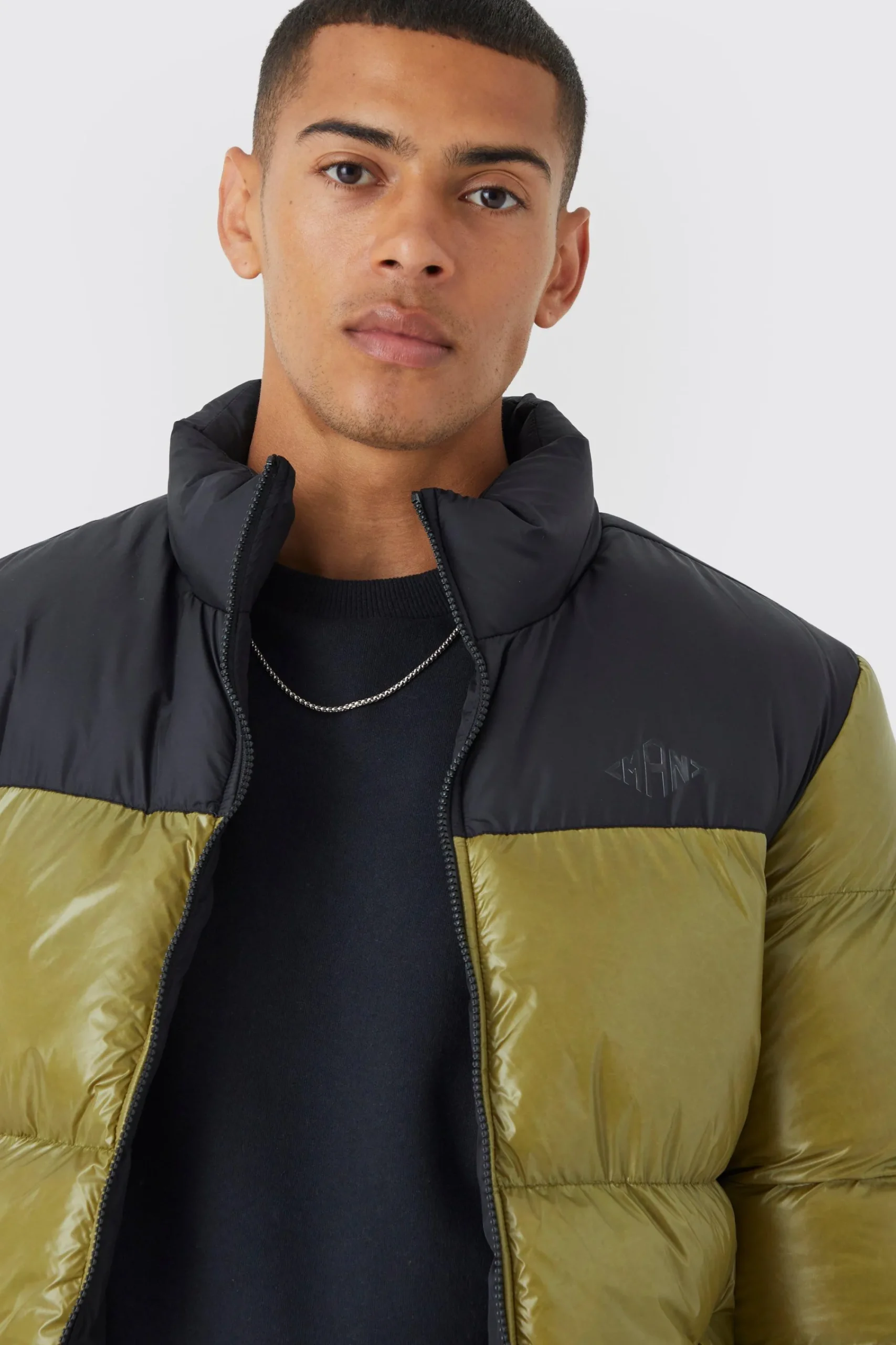 boohooMAN Man High Shine Colour Block Puffer | UK| Coats & Jackets