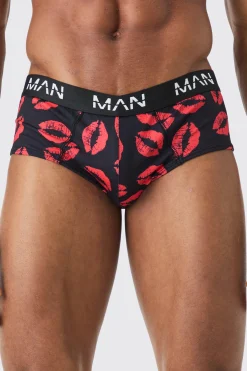boohooMAN Man Lips Printed Briefs | UK| Underwear & Socks|Underwear & Socks