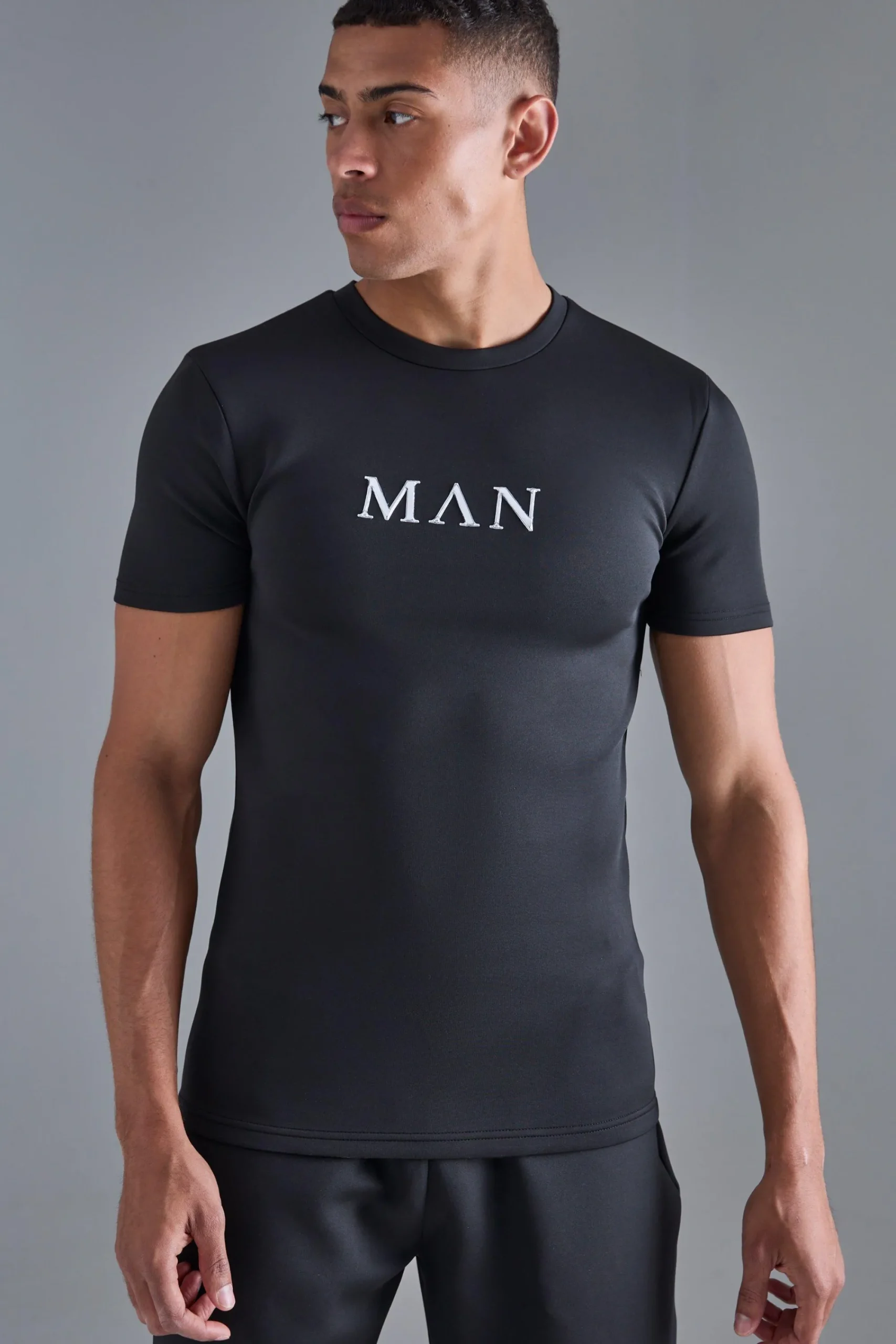 Man Muscle Fit Scuba T-shirt | UK^boohooMAN Online